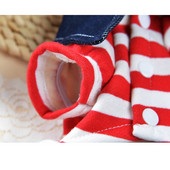 Uus Pet Dog Denim Kombinesoon Lemmiklooma triibulised püksid Armsad Karu Nelja jalaga püksid Koer Denim Teksad Kleit Kassi Kutsika Jope Väikesed Koera riided