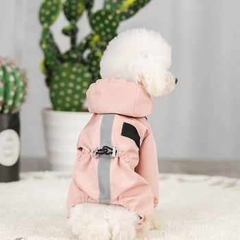 S/M/L/XL/XXL Αδιάβροχο σκύλου Αδιάβροχο τετράποδα ρούχα με κουκούλα Ζεστά προμήθειες κατοικίδιων για το φθινόπωρο χειμώνα