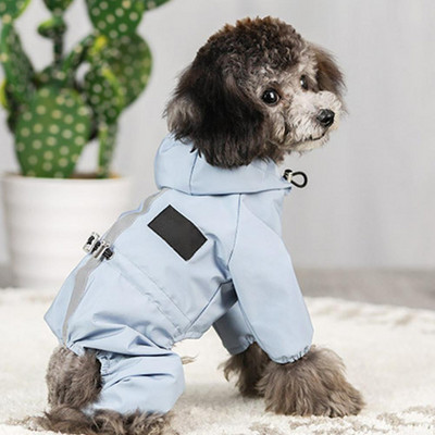 S/M/L/XL/XXL Дъждобран за кучета Водоустойчив Дрехи с качулка за четири крака Топли стоки за домашни любимци за есента зима