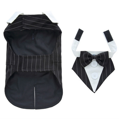 Ležerno odijelo za pse u zatvorenom, na otvorenom, odijelo bez rukava, prsluk na preklop + leptir mašna na gumbe