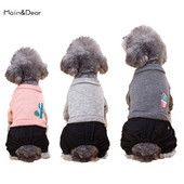 Moodne tikitud mustriga lemmikloomaülikond Kootud jope pluss teksad Šnautser riided Kevad- ja sügisesed lemmikloomariided