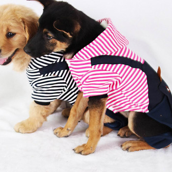Όμορφο Grily Jumpsuit Ζακέτα κατοικίδιων σκυλιών με μπύρα στην πλάτη Μόδα ριγέ φόρεμα για κατοικίδια με κουκούλα Προμήθειες ρούχων για κατοικίδια