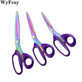 Fialové krajčírske nožnice na rezanie látok, nite, vyšívanie, nehrdzavejúca oceľ, remeslá, šijacie nástroje, remeslá, krajčírstvo