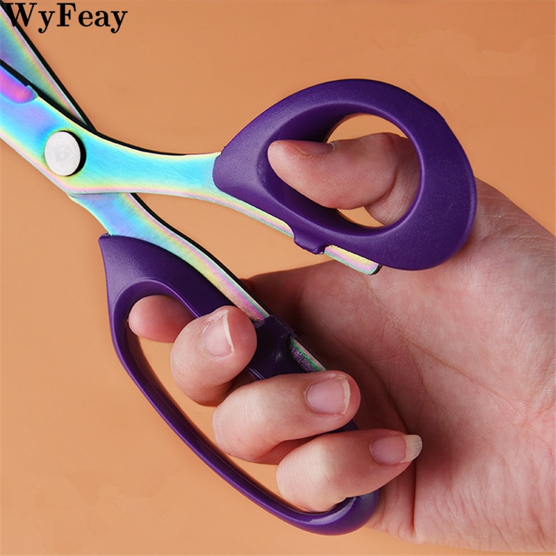 Fialové krajčírske nožnice na rezanie látok, nite, vyšívanie, nehrdzavejúca oceľ, remeslá, šijacie nástroje, remeslá, krajčírstvo