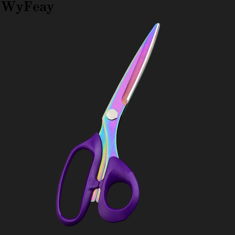 Fialové krajčírske nožnice na rezanie látok, nite, vyšívanie, nehrdzavejúca oceľ, remeslá, šijacie nástroje, remeslá, krajčírstvo