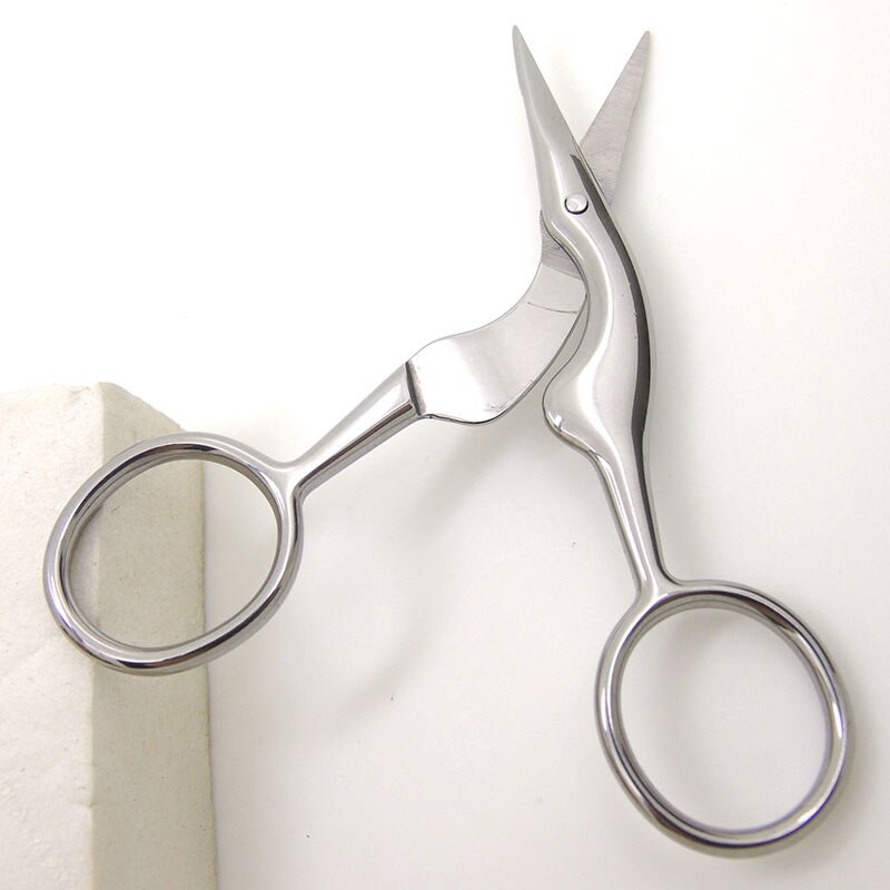 1 ks 9,4 cm mini žeriavové nožnice, extra malé nerezové vyšívacie nožnice na fúzy, prenosné nožnice na bradu a bradu