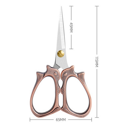 Vintage ψαλίδι από ανοξείδωτο ατσάλι Floral κεντήματα ραψίματος ψαλίδι κοντό κόφτης ανθεκτικό ραπτικό ψαλίδι υφάσματα χειροτεχνίας