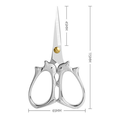 Vintage ψαλίδι από ανοξείδωτο ατσάλι Floral κεντήματα ραψίματος ψαλίδι κοντό κόφτης ανθεκτικό ραπτικό ψαλίδι υφάσματα χειροτεχνίας