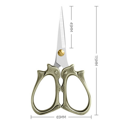 Vintage ψαλίδι από ανοξείδωτο ατσάλι Floral κεντήματα ραψίματος ψαλίδι κοντό κόφτης ανθεκτικό ραπτικό ψαλίδι υφάσματα χειροτεχνίας