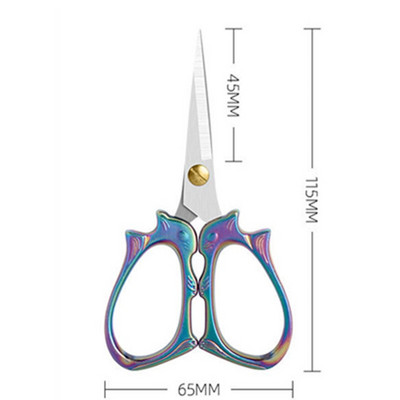 Vintage ψαλίδι από ανοξείδωτο ατσάλι Floral κεντήματα ραψίματος ψαλίδι κοντό κόφτης ανθεκτικό ραπτικό ψαλίδι υφάσματα χειροτεχνίας