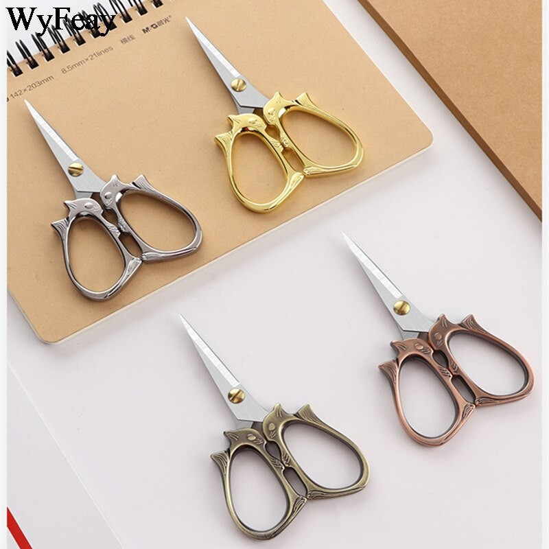 Vintage ψαλίδι από ανοξείδωτο ατσάλι Floral κεντήματα ραψίματος ψαλίδι κοντό κόφτης ανθεκτικό ραπτικό ψαλίδι υφάσματα χειροτεχνίας