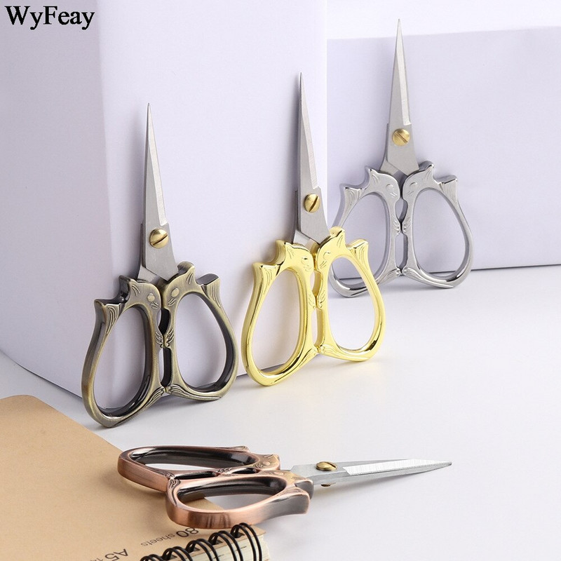 Vintage ψαλίδι από ανοξείδωτο ατσάλι Floral κεντήματα ραψίματος ψαλίδι κοντό κόφτης ανθεκτικό ραπτικό ψαλίδι υφάσματα χειροτεχνίας