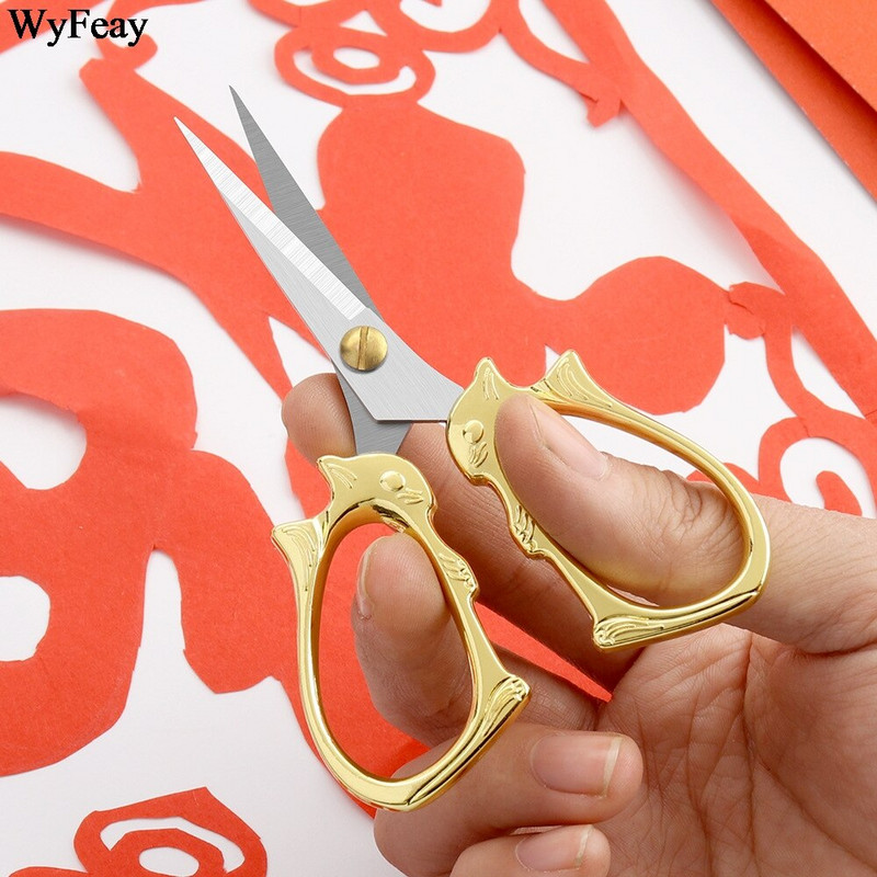 Vintage ψαλίδι από ανοξείδωτο ατσάλι Floral κεντήματα ραψίματος ψαλίδι κοντό κόφτης ανθεκτικό ραπτικό ψαλίδι υφάσματα χειροτεχνίας