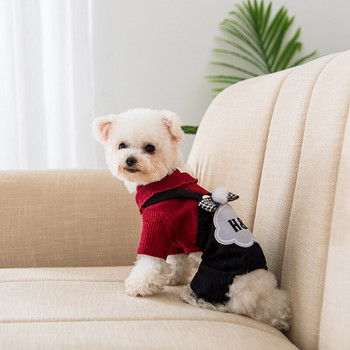 Ρούχα για σκύλους χειμωνιάτικο κατοικίδιο μικρό σκυλάκι με λεπτά ρούχα ζαρτιέρες παντελόνι και τετράποδα ρούχα κατάλληλα για αρκουδάκι