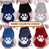 Didmeninė prekyba Mezgimo madingi drabužiai šunims Klasikinių spalvų vilnos pėdsakų spaudiniai šunų spaudiniai Dviejų pėdų megztinis naminių gyvūnėlių drabužiai