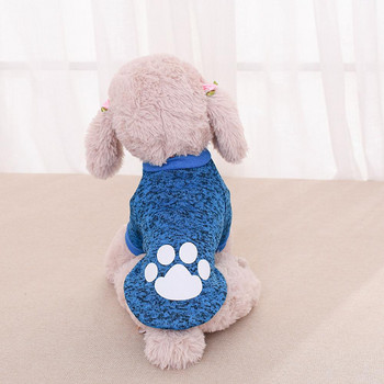 Търговия на едро с плетене Модни кучешки дрехи Класически цвят вълна Отпечатък на куче Пуловер с два крака Дрехи за домашни любимци