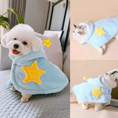 2023 NOU Pet Câine Pisică Iarnă Pelerina Star Warm Design îngroșat cu șnur Haine cu glugă pentru animale de companie pentru cățeluș