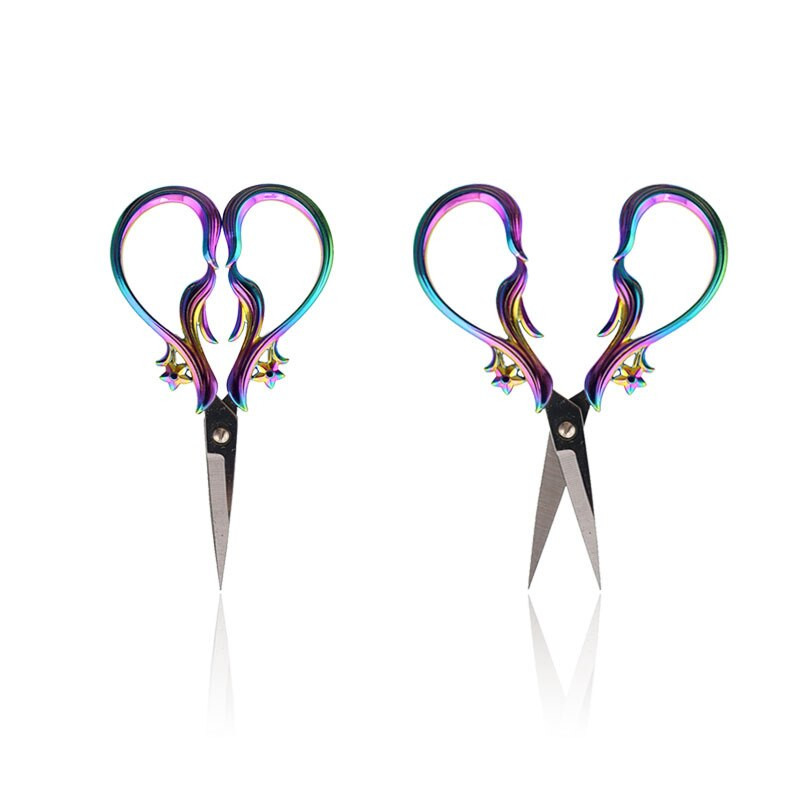 1 buc. foarfece de croitorie vintage din oțel inoxidabil, cusut floral, foarfece de broderie retro, tăietor scurt de țesături, foarfecă pentru fire