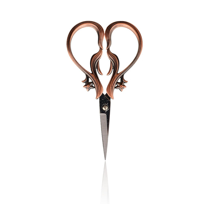 1 buc. foarfece de croitorie vintage din oțel inoxidabil, cusut floral, foarfece de broderie retro, tăietor scurt de țesături, foarfecă pentru fire