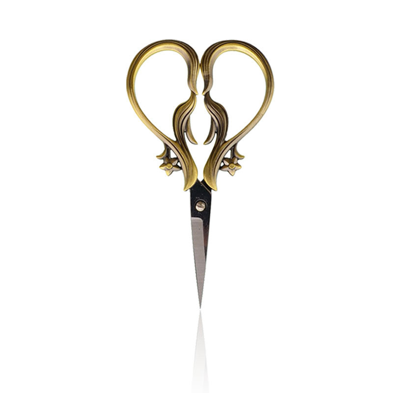 1 buc. foarfece de croitorie vintage din oțel inoxidabil, cusut floral, foarfece de broderie retro, tăietor scurt de țesături, foarfecă pentru fire
