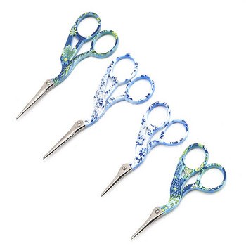 Ψαλίδι 5 ειδών κεντήματος μπλε και λευκού μοτίβου πορσελάνης Cross Stitch European Classic DIY Craft Tailoring Vintage Scissors