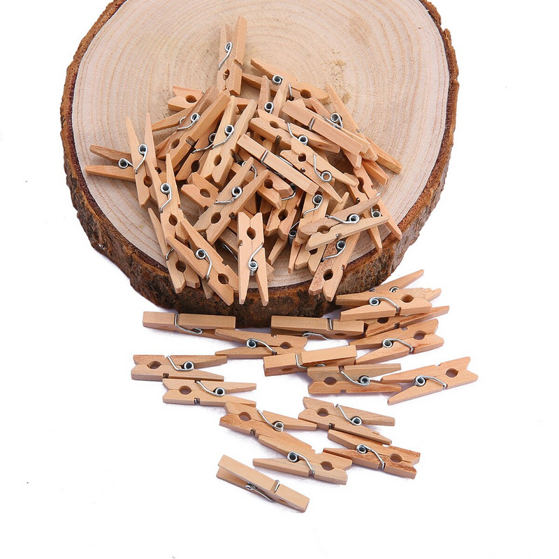 Νέα άφιξη Μικρού μεγέθους Μίνι ξύλινα κλιπ 25/35/45 χλστ. Πολύχρωμα κλιπ Φωτογραφικά κλιπ για σεντόνια DTY Clothespin Craft Decor Clips μανταλάκια