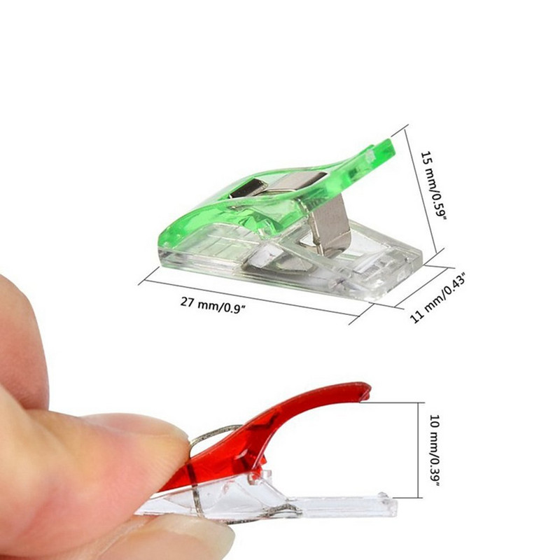 100 tk. Mitmeotstarbelised õmblusklambrid Värvilised sidumisklambrid Plastikust käsitööklambrid Õmblemise käsitööklambrid õmblemiseks köitmiseks