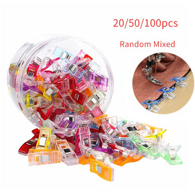 20/50/100PCs Sewing Clips Plastic DIY Crafting Crocheting Knitting Clothing Clips  Assorted Colors Craft Securing Quilting Clip