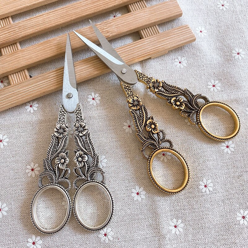 Foarfece vintage din oțel inoxidabil pentru tăiere țesături Foarfece pentru broderie Foarfece de croitorie Foarfece pentru ață Instrumente pentru foarfece de cusut