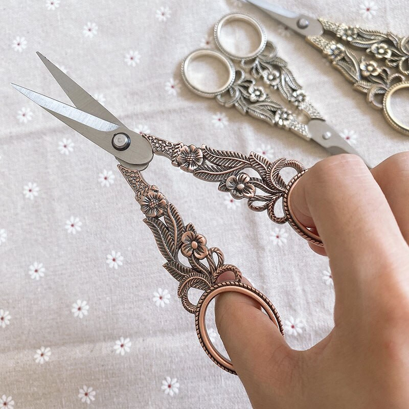 Foarfece vintage din oțel inoxidabil pentru tăiere țesături Foarfece pentru broderie Foarfece de croitorie Foarfece pentru ață Instrumente pentru foarfece de cusut