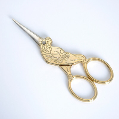 Čínsky dizajn 12 zverokruhu Zlaté retro nožnice Šijacie nástroje z nehrdzavejúcej ocele Remeselné nožnice na šitie krížikového stehu Priadza