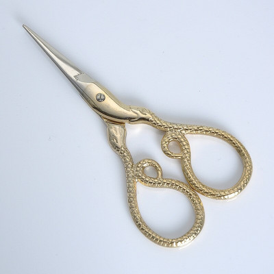 Čínsky dizajn 12 zverokruhu Zlaté retro nožnice Šijacie nástroje z nehrdzavejúcej ocele Remeselné nožnice na šitie krížikového stehu Priadza