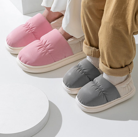 Μονόχρωμες παντόφλες σπιτιού για αγόρια με ζεστή φόδρα