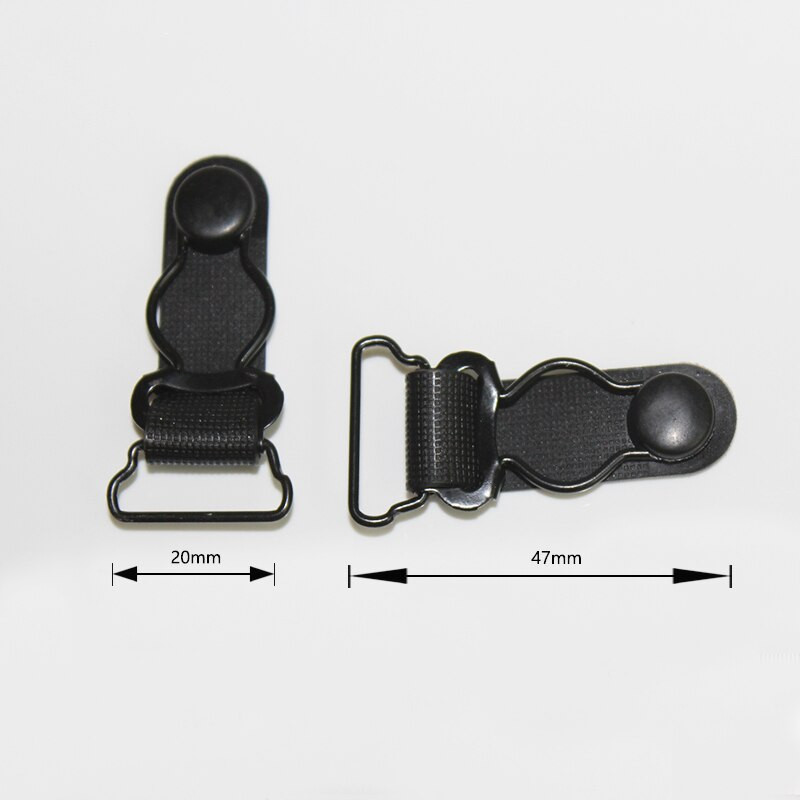 Klamber Chupete metallist Eemaldatav pannal Rõivas Aksessuaarid Sukaklambrid Must Metall+PP Sukapaela klamber 10 tk/partii 20mm 0,8 tolli