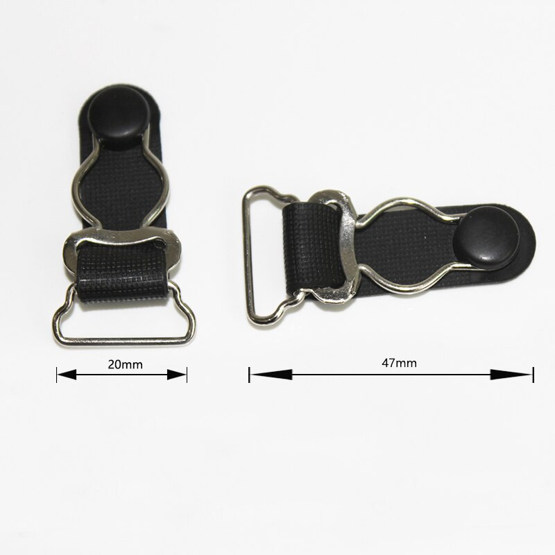 Klamber Chupete metallist Eemaldatav pannal Rõivas Aksessuaarid Sukaklambrid Must Metall+PP Sukapaela klamber 10 tk/partii 20mm 0,8 tolli