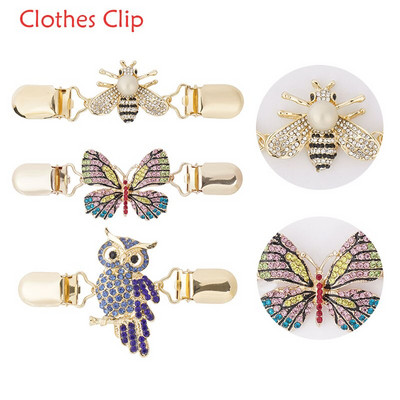 Sweater Cardigan Clip Duck-Mouth Flexible Diamond Cute Animal Pin Brooch Shawl Shirt Collar Buckles For Clothing Decoration Clip