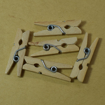 50PCS 35X7MM Νέο Mini Wood Memo Paper Clips for Message Ξύλινα κλιπ για φωτογραφικά κλιπ Clothespin Craft Decoration Clips Παγκάκια