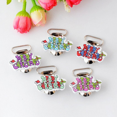 Besplatna dostava 5 kom. Stezaljke za dudu za bebu Drveni crtani uzorak mješovitih boja Slatke kopče za dudu za dojenčad F0855-F0869