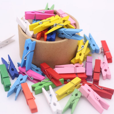 35 mm värvilised puidust klambrid fotolõksuklambrid, naelad, käsitöö, kingitus lapsele.