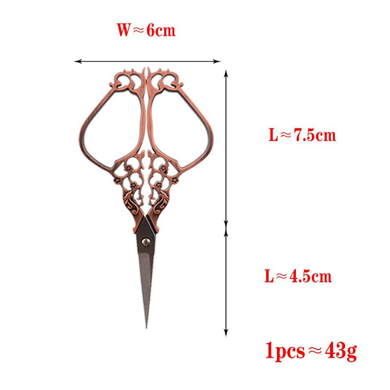 Висококачествена неръждаема стомана Ретро занаятчийски ножици Форма на ваза Златни шивашки ножици Шивашки консумативи Ножици за кръстат бод Прежда