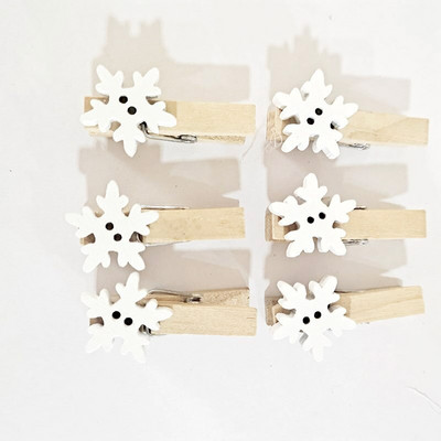 Agrafe din lemn de Crăciun Decor pentru petreceri de Anul Nou Clip de perete cu fotografii DIY Ornamente de Crăciun Decoratiuni pentru acasă Cadou pentru copii 10 buc