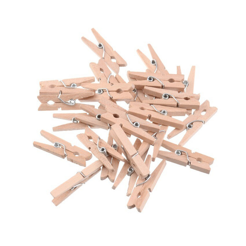 50 buc. Agrafe foto pentru carte poștală Memo Clip din lemn de patinare colorată aleatorie pentru foi DTY agrafă de rufe Craft Decor Clips Coșe