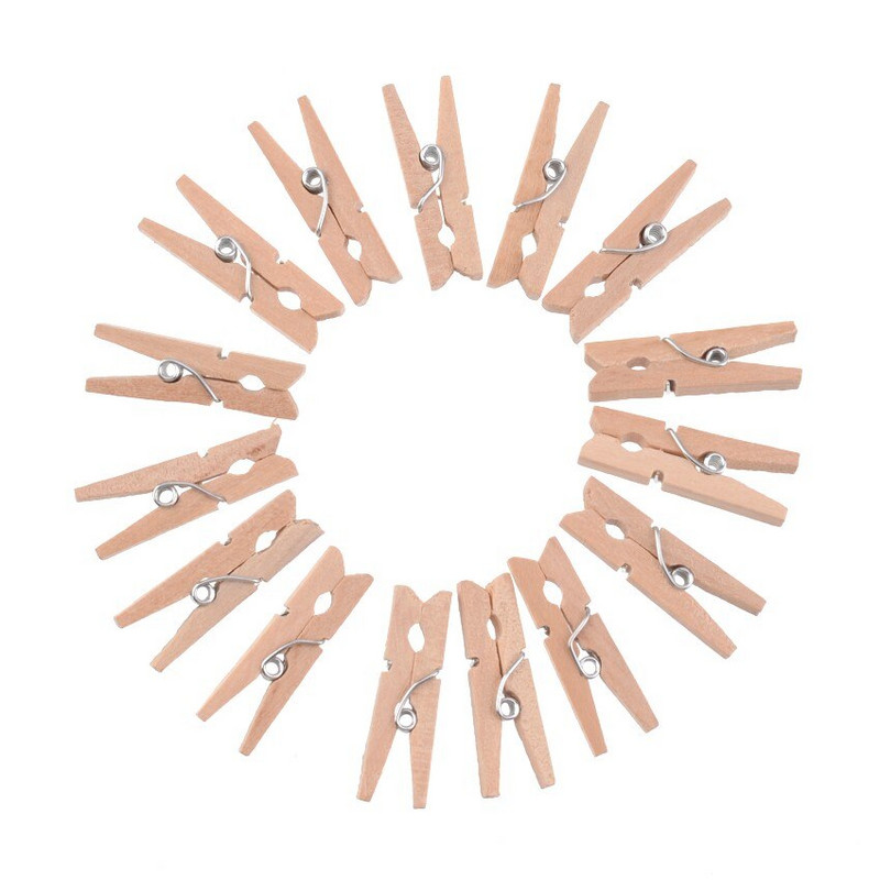 50 buc. Agrafe foto pentru carte poștală Memo Clip din lemn de patinare colorată aleatorie pentru foi DTY agrafă de rufe Craft Decor Clips Coșe