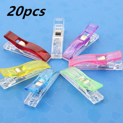 10/20 bucăți din plastic, cleme de legare a țesăturii cu 2 dimensiuni, pentru matlasare, cusut, tricotat (culoare aleatorie)