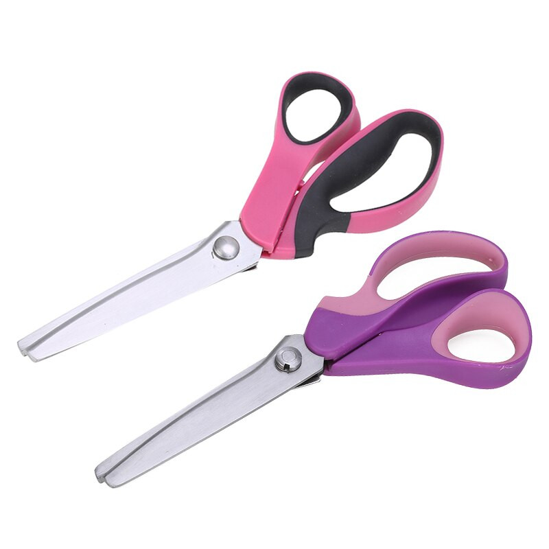 1 tk õmbluslõikelised professionaalsed rätsepakäärid Pinking roostevabast terasest käärid rõivaste valmistamise kangakäärid käsitöö siksakäärid