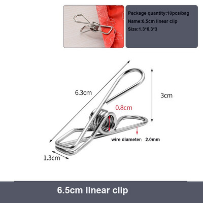 6-20 ks nerezových sponiek na oblečenie s dlhým chvostom, špendlíky na oblečenie, odolné kolíky na oblečenie, kovové drôtené spony, závesné spony