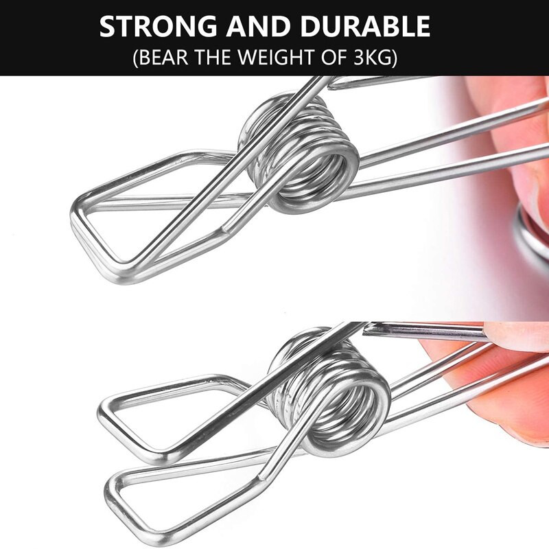 6-20 ks nerezových sponiek na oblečenie s dlhým chvostom, špendlíky na oblečenie, odolné kolíky na oblečenie, kovové drôtené spony, závesné spony