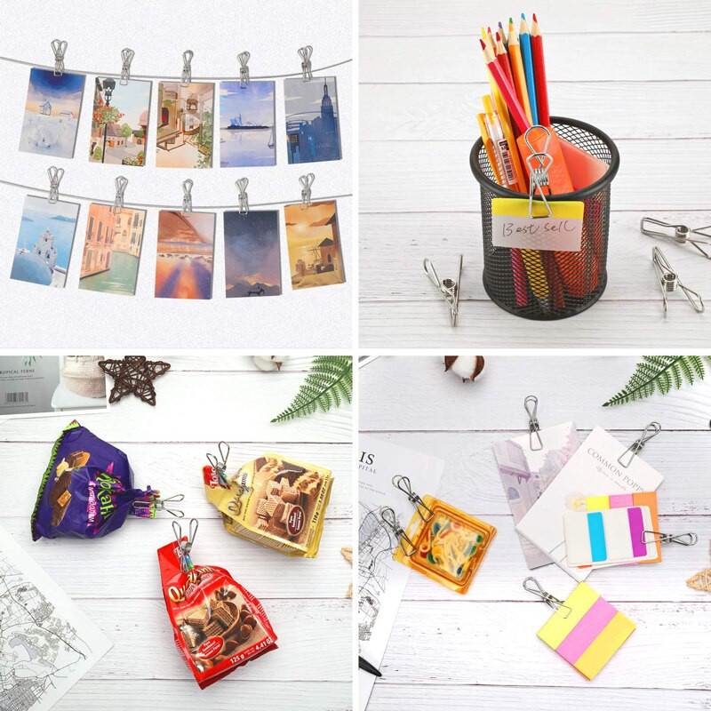 6-20 ks nerezových sponiek na oblečenie s dlhým chvostom, špendlíky na oblečenie, odolné kolíky na oblečenie, kovové drôtené spony, závesné spony