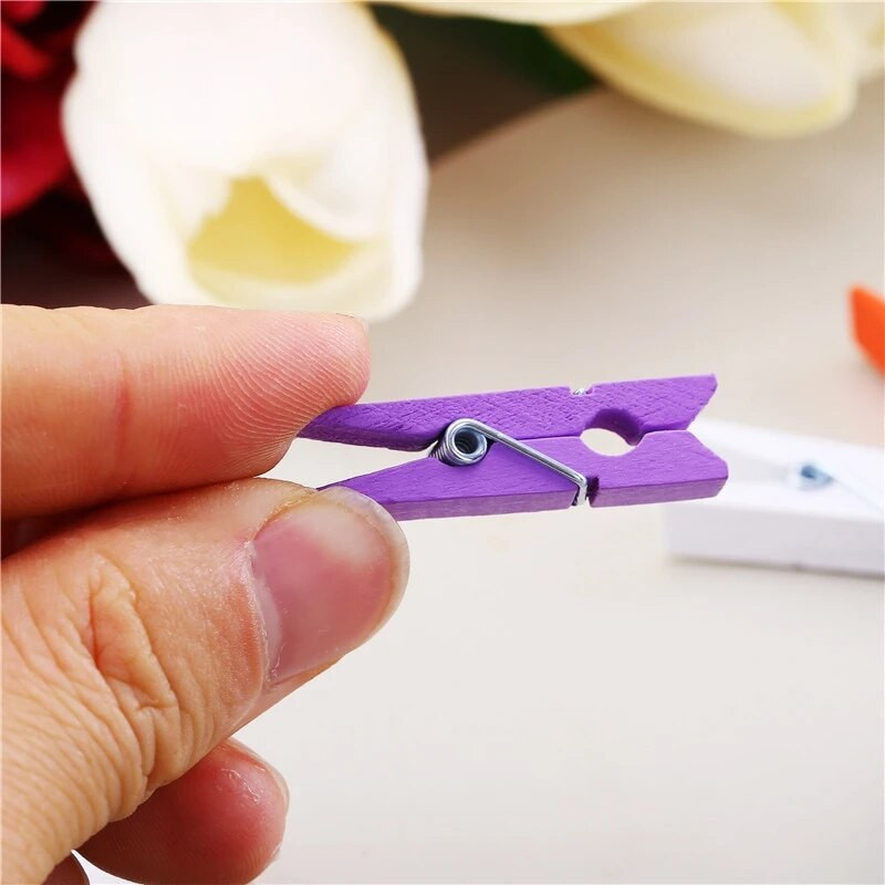 Spalvoti mediniai drabužių fotopopieriaus segtukai skalbinių segtukai Craft Clips DTY Craft namų dekoro segtukai lipdukų segtukai siuvimo priedai
