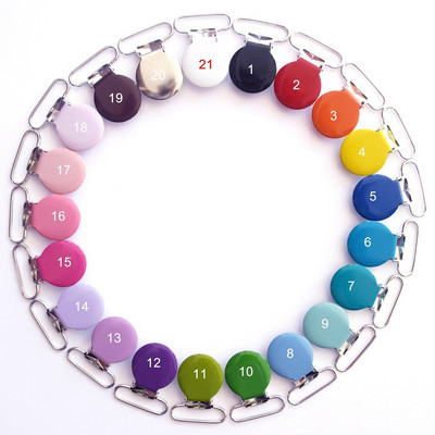 Doprava zdarma 50 ks okrúhlych kovových cumlíkov s priemerom 2,5 cm / farebných klipov na cumlík s lakovaným smaltom na odev / klipov na traky